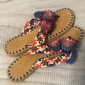 Size 8 Kate Spade sandals with leather tassels